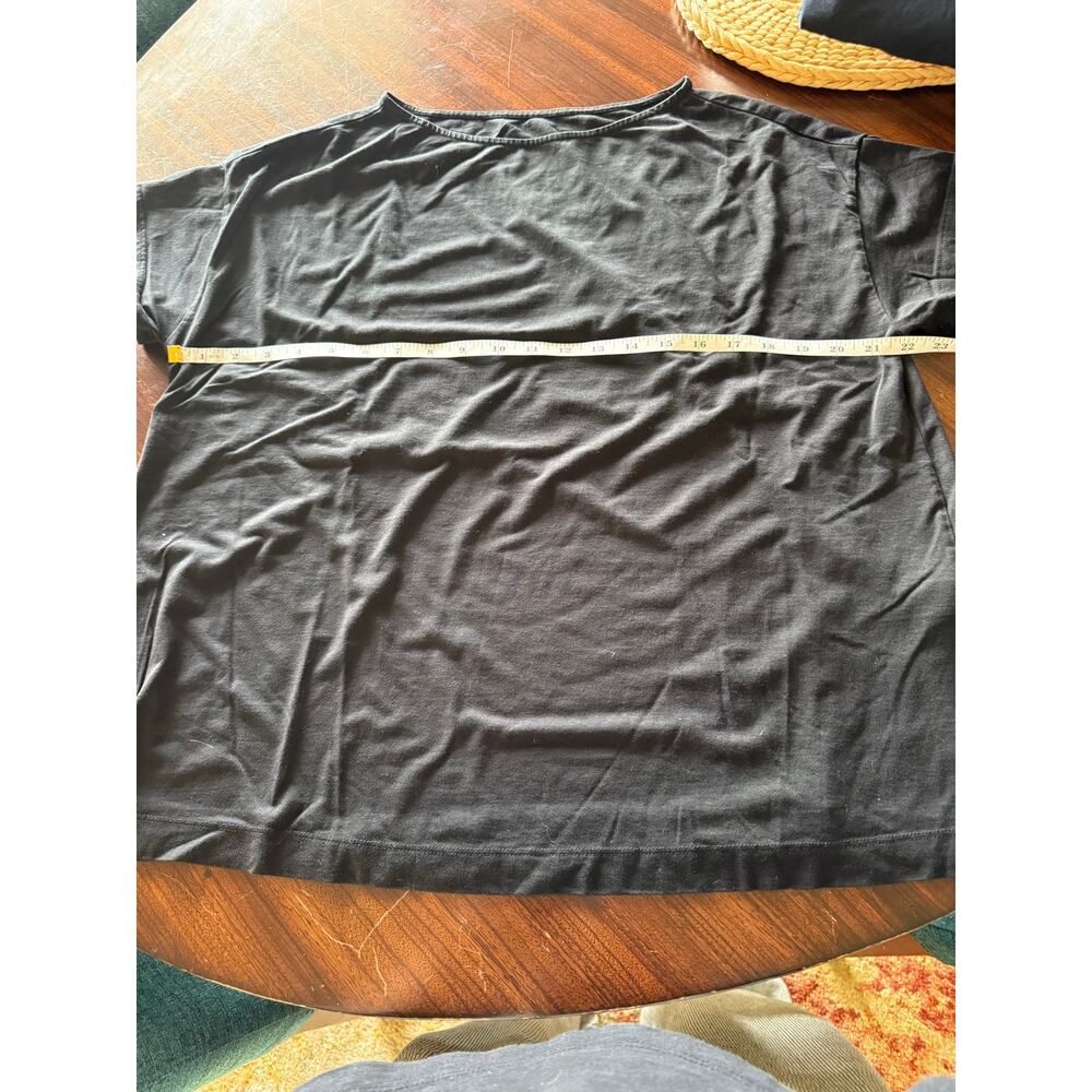 J.Jill Lux Supima Short Sleeve T- Shirt Black Round Neck Size 1X Plus Classic - Picture 4 of 5